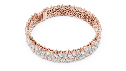 Wedding Diamond Tennis Bracelet | Silver Gold Plated | Bridal Luxury Fine Jewelry Statement