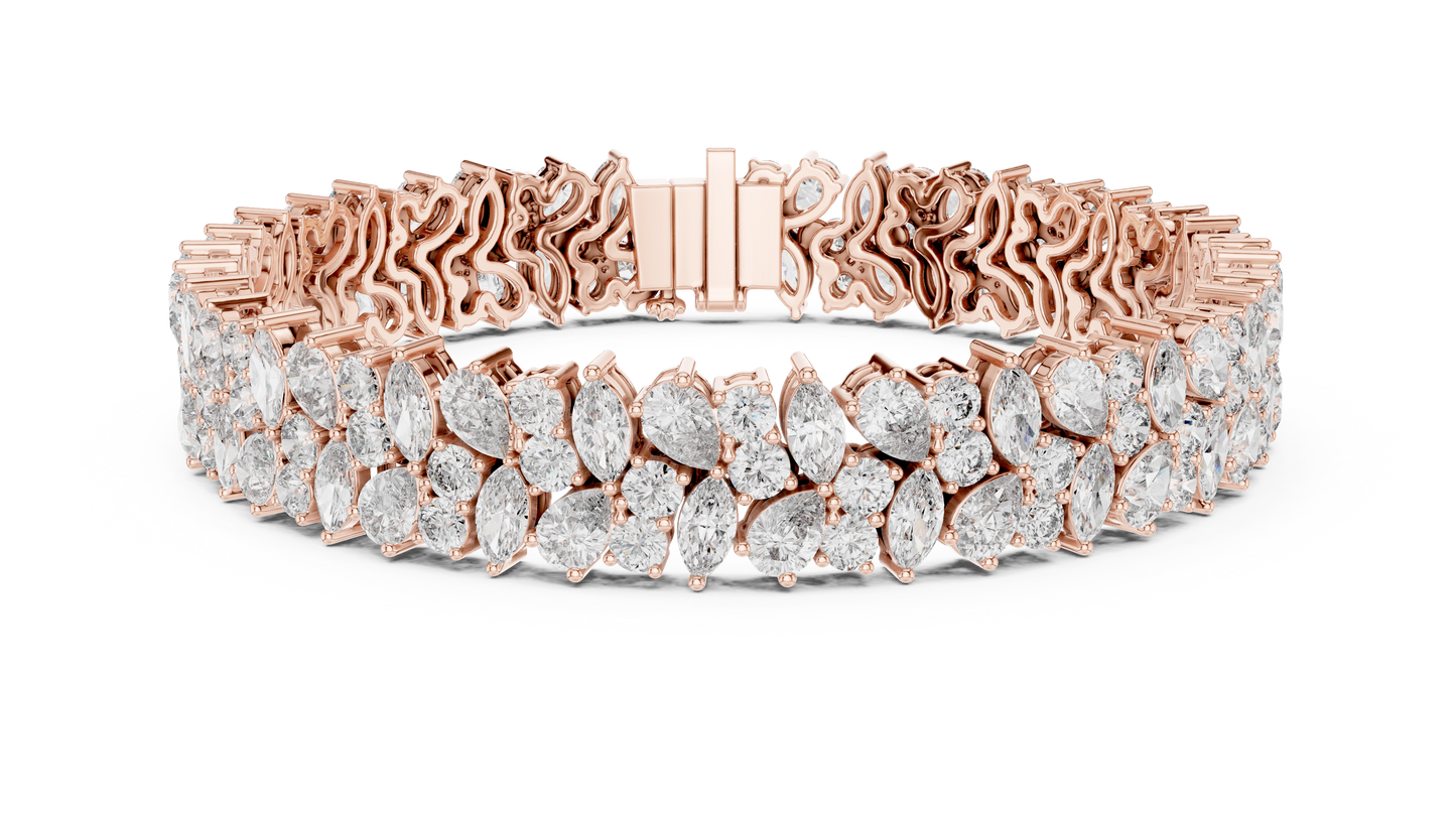 Wedding Diamond Tennis Bracelet | Silver Gold Plated | Bridal Luxury Fine Jewelry Statement
