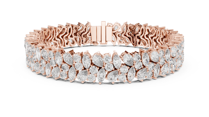 Wedding Diamond Tennis Bracelet | Silver Gold Plated | Bridal Luxury Fine Jewelry Statement