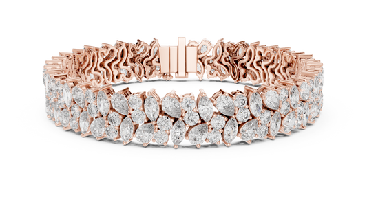 Wedding Diamond Tennis Bracelet | Rose White Yellow Gold | Bridal Luxury Fine Jewelry Statement