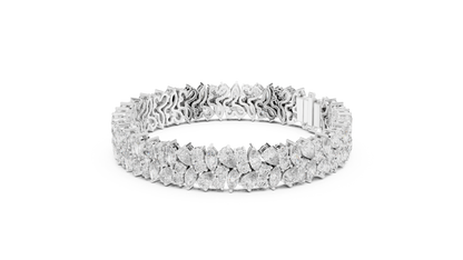 Wedding Diamond Tennis Bracelet | Silver Gold Plated | Bridal Luxury Fine Jewelry Statement