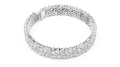 Wedding Diamond Tennis Bracelet | Silver Gold Plated | Bridal Luxury Fine Jewelry Statement