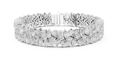 Wedding Diamond Tennis Bracelet | Silver Gold Plated | Bridal Luxury Fine Jewelry Statement