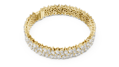 Wedding Diamond Tennis Bracelet | Silver Gold Plated | Bridal Luxury Fine Jewelry Statement