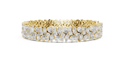 Wedding Diamond Tennis Bracelet | Silver Gold Plated | Bridal Luxury Fine Jewelry Statement
