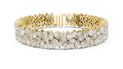 Wedding Diamond Tennis Bracelet | Silver Gold Plated | Bridal Luxury Fine Jewelry Statement