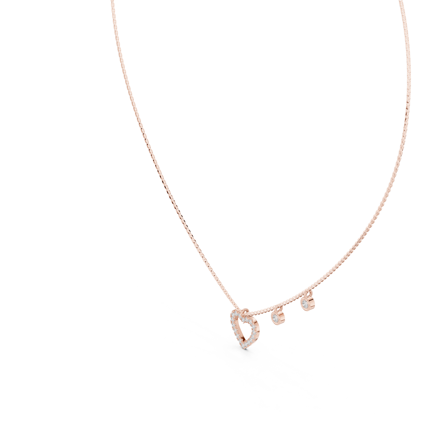 Infinity Love Heart | Dangling Bezel Diamonds | Minimal Bridal Fine Jewelry Set