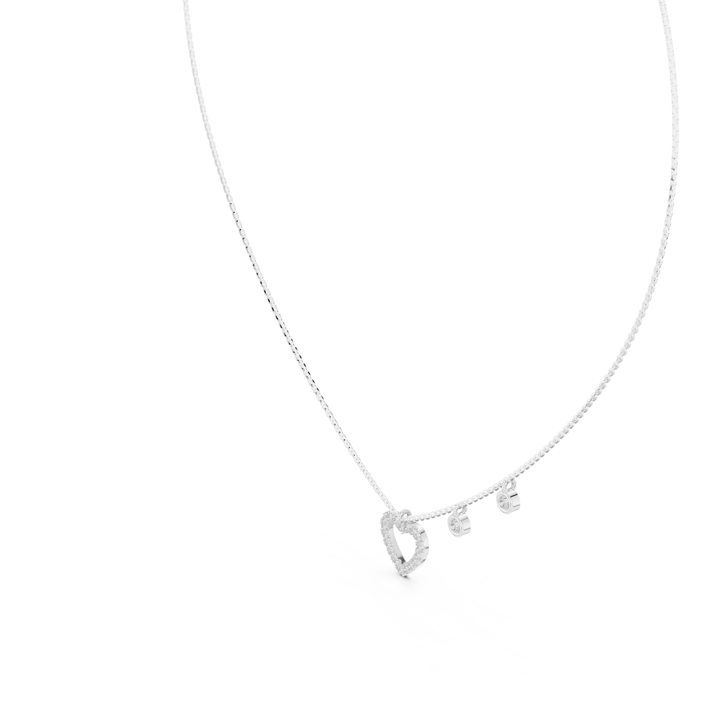 Infinity Love Heart | Dangling Bezel Diamonds | Minimal Bridal Fine Jewelry Set