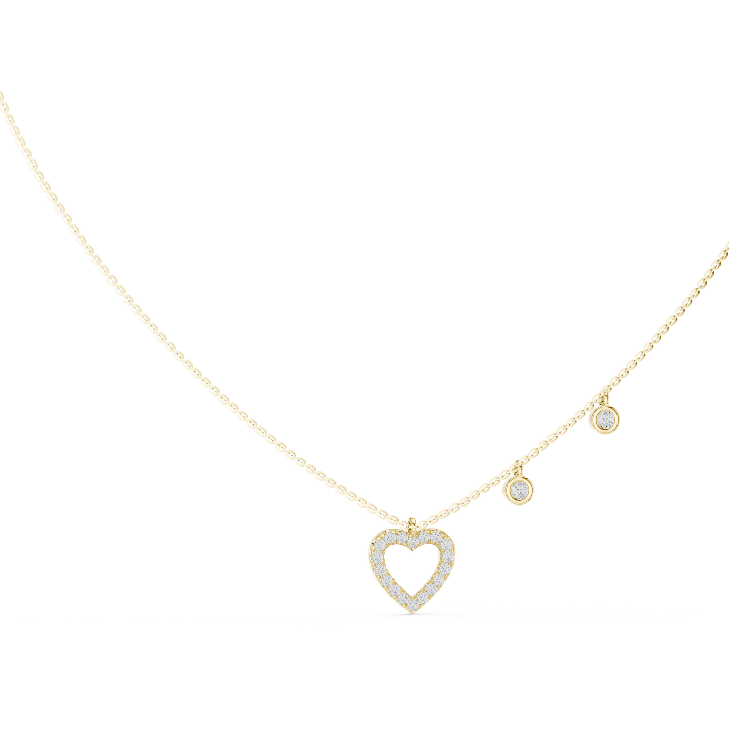 Infinity Love Heart | Dangling Bezel Diamonds | Minimal Bridal Fine Jewelry Set