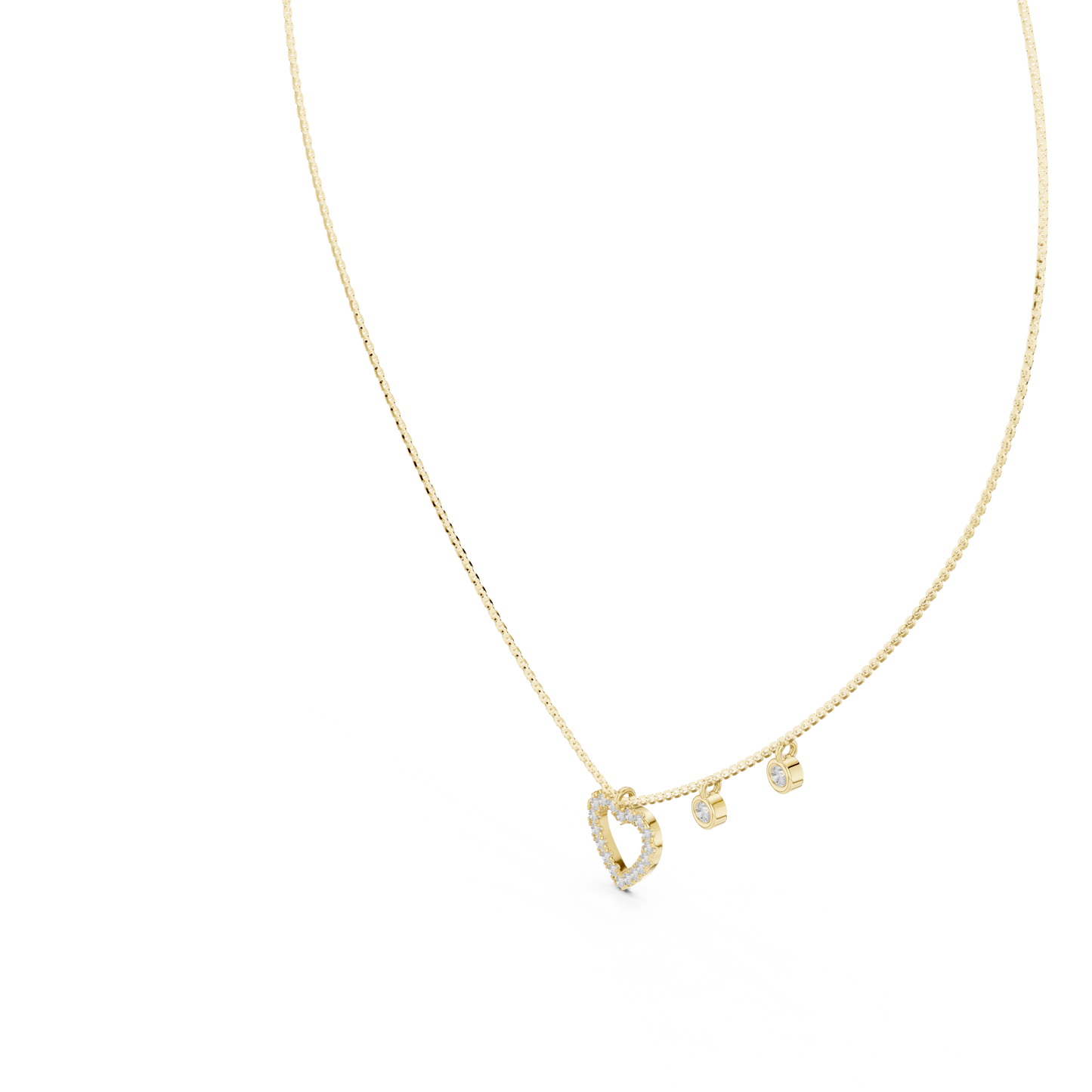 Infinity Love Heart | Dangling Bezel Diamonds | Minimal Bridal Fine Jewelry Set