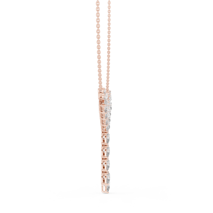 Stunning diamond leaf necklace - modern Silver statement piece - crafted for elegant special moments