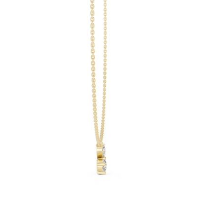 Charming diamond flower necklace - grace meets daily elegance - crafted in fine Silver beauty