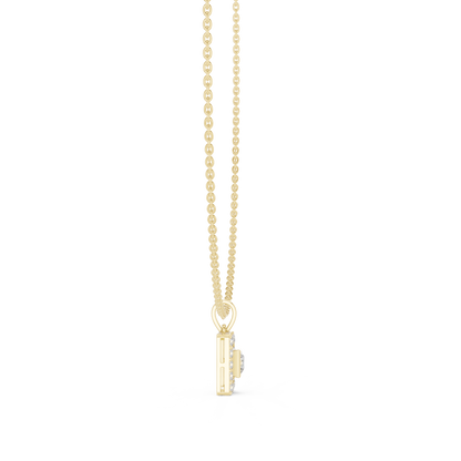 Regalia square diamond pendant - Yellow rose white Silver - Opulent modern legacy piece