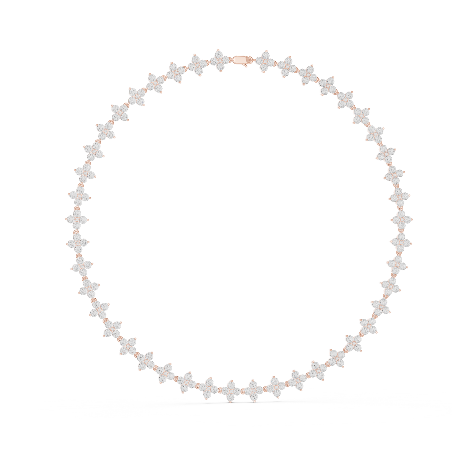 Blooming Diamond Necklace | Elite Bridal Luxury | Handcrafted Floral Gold Elegance