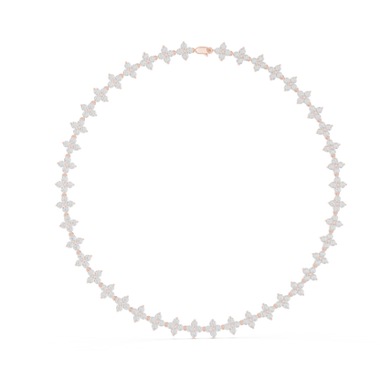 Blooming Diamond Necklace | Elite Bridal Luxury | Handcrafted Floral Gold Elegance