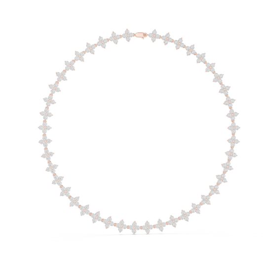 Blooming Diamond Necklace | Elite Bridal Luxury | Handcrafted Floral Gold Elegance