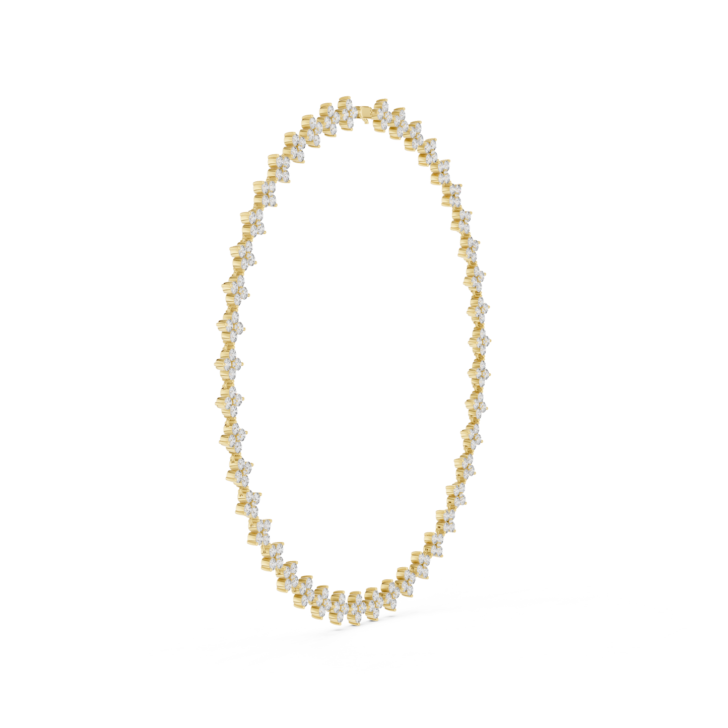 Blooming Diamond Necklace | Elite Bridal Luxury | Handcrafted Floral Gold Elegance