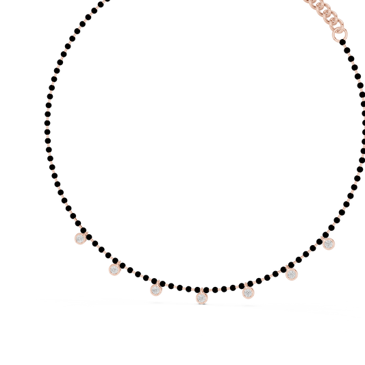 Noir Luminance Mangalsutra | Diamond Charm Chain | Premium Minimalist Bridal Gold Necklace