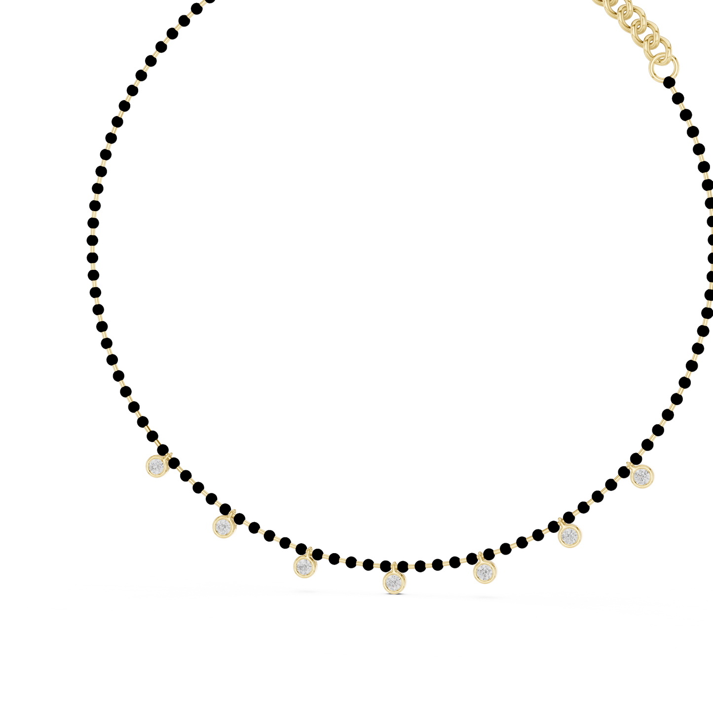 Noir Luminance Mangalsutra | Diamond Charm Chain | Premium Minimalist Bridal Gold Necklace