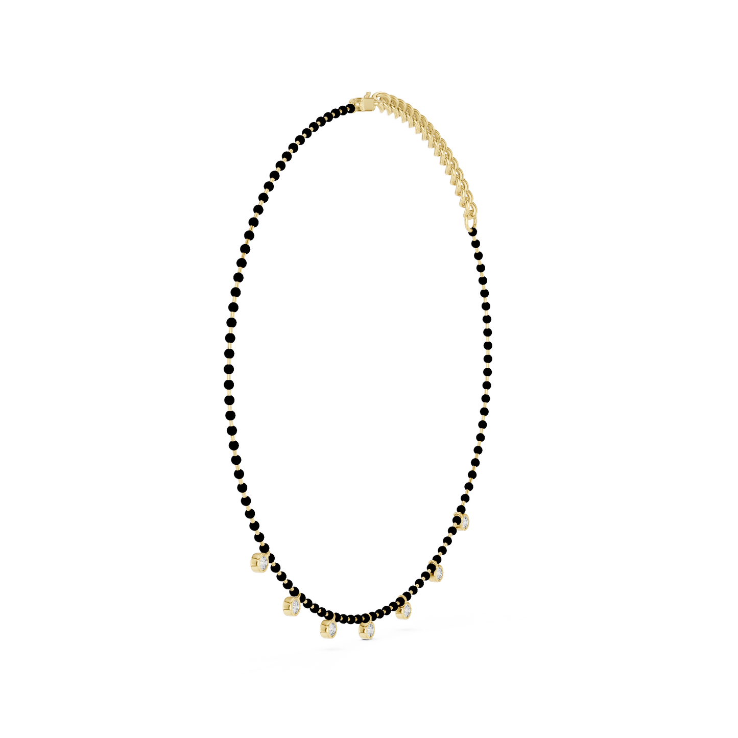 Noir Luminance Mangalsutra | Diamond Charm Chain | Premium Minimalist Bridal Gold Necklace