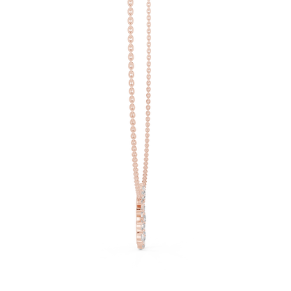 Pure Brilliance Loop - Diamond Charm Necklace - Yellow Rose White Gold Finish