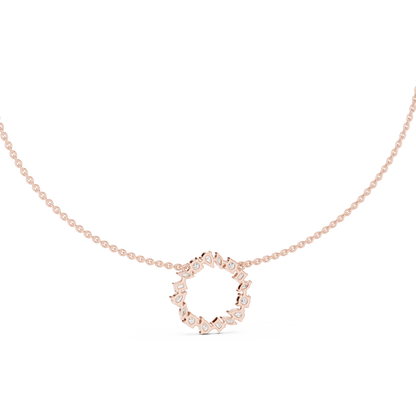Pure Brilliance Loop - Diamond Charm Necklace - Yellow Rose White Gold Finish