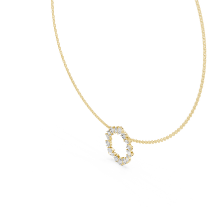 Pure Brilliance Loop - Diamond Charm Necklace - Yellow Rose White Gold Finish