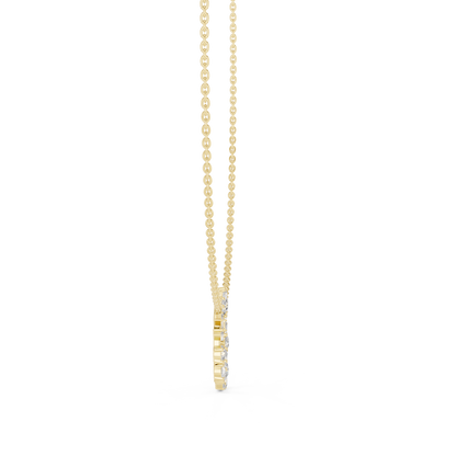 Pure Brilliance Loop - Diamond Charm Necklace - Yellow Rose White Gold Finish