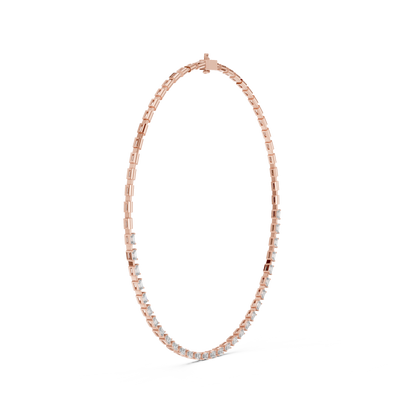 Ascendant Diamond Tennis Necklace - Baguette Gold Linear Design - High Status Minimal Fine Jewelry