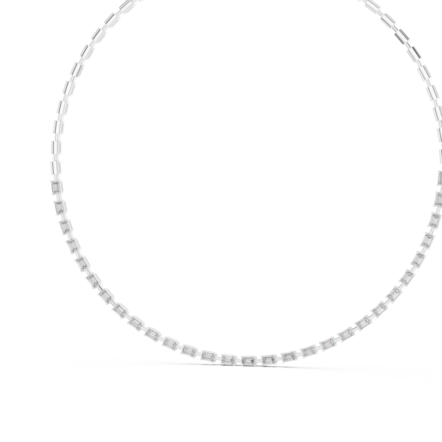 Ascendant Diamond Tennis Necklace - Baguette Gold Linear Design - High Status Minimal Fine Jewelry