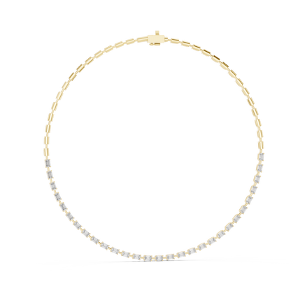Ascendant Diamond Tennis Necklace - Baguette Gold Linear Design - High Status Minimal Fine Jewelry