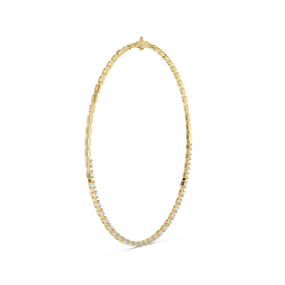 Ascendant Diamond Tennis Necklace - Baguette Gold Linear Design - High Status Minimal Fine Jewelry