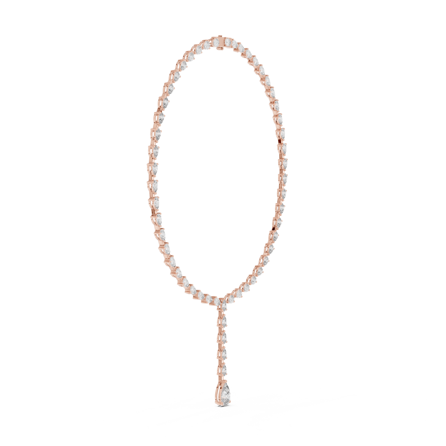 Opaline Pear Diamond Necklace | Graceful Y Lariat Flow | Museum Worth Bridal Jewelry Creation