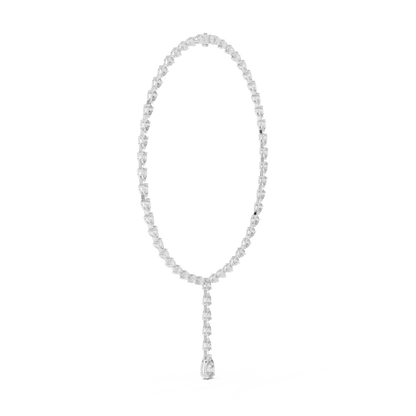 Opaline Pear Diamond Necklace | Graceful Y Lariat Flow | Museum Worth Bridal Jewelry Creation