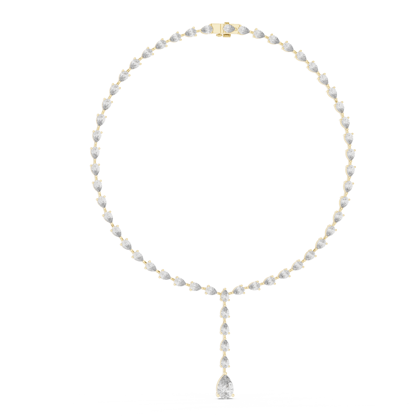 Opaline Pear Diamond Necklace | Graceful Y Lariat Flow | Museum Worth Bridal Jewelry Creation
