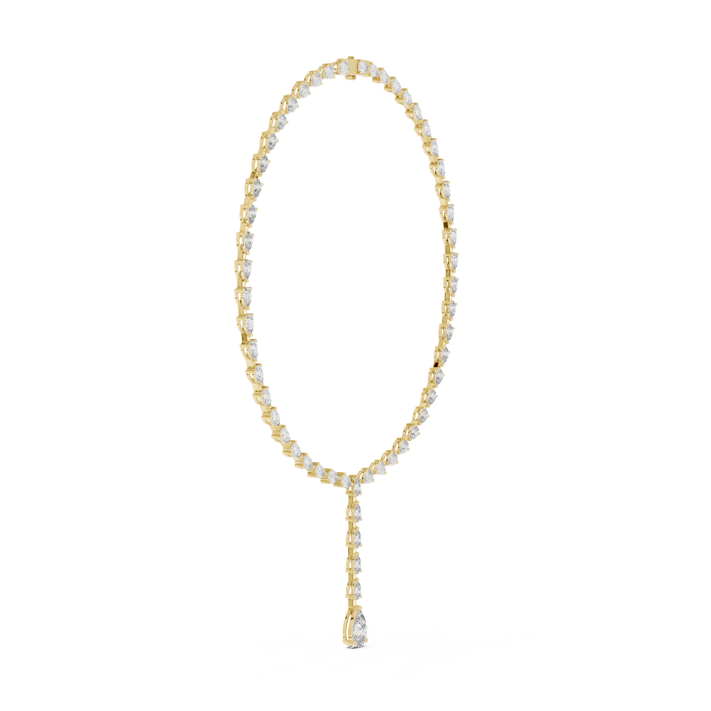 Opaline Pear Diamond Necklace | Graceful Y Lariat Flow | Museum Worth Bridal Jewelry Creation