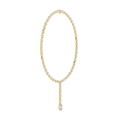 Opaline Pear Diamond Necklace | Graceful Y Lariat Flow | Museum Worth Bridal Jewelry Creation
