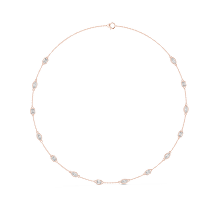 Regalia Station Diamond Necklace | Sculpted Floating Diamond Links | Luxury Modern Heirloom Jewelry Creation