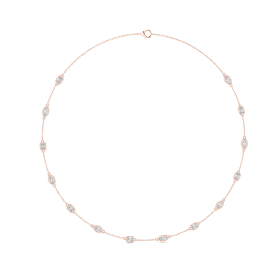 Regalia Station Diamond Necklace | Sculpted Floating Diamond Links | Luxury Modern Heirloom Jewelry Creation