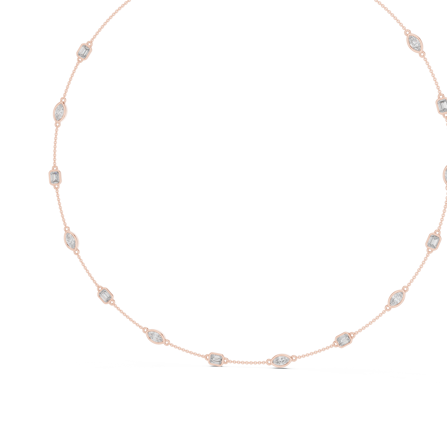 Regalia Station Diamond Necklace | Sculpted Floating Diamond Links | Luxury Modern Heirloom Jewelry Creation