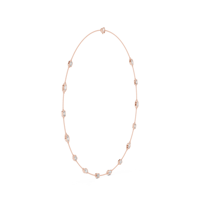 Regalia Station Diamond Necklace | Sculpted Floating Diamond Links | Luxury Modern Heirloom Jewelry Creation