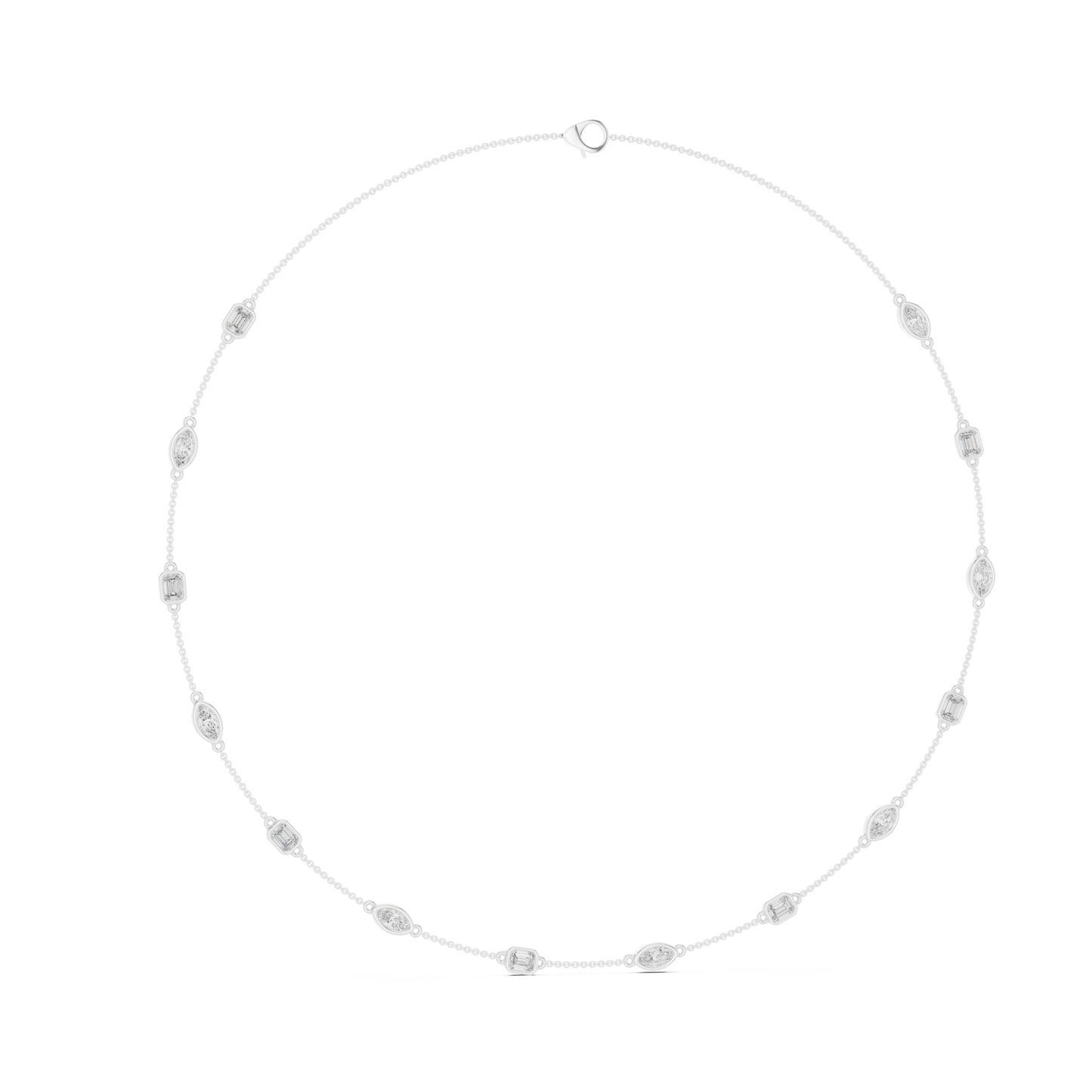 Regalia Station Diamond Necklace | Sculpted Floating Diamond Links | Luxury Modern Heirloom Jewelry Creation