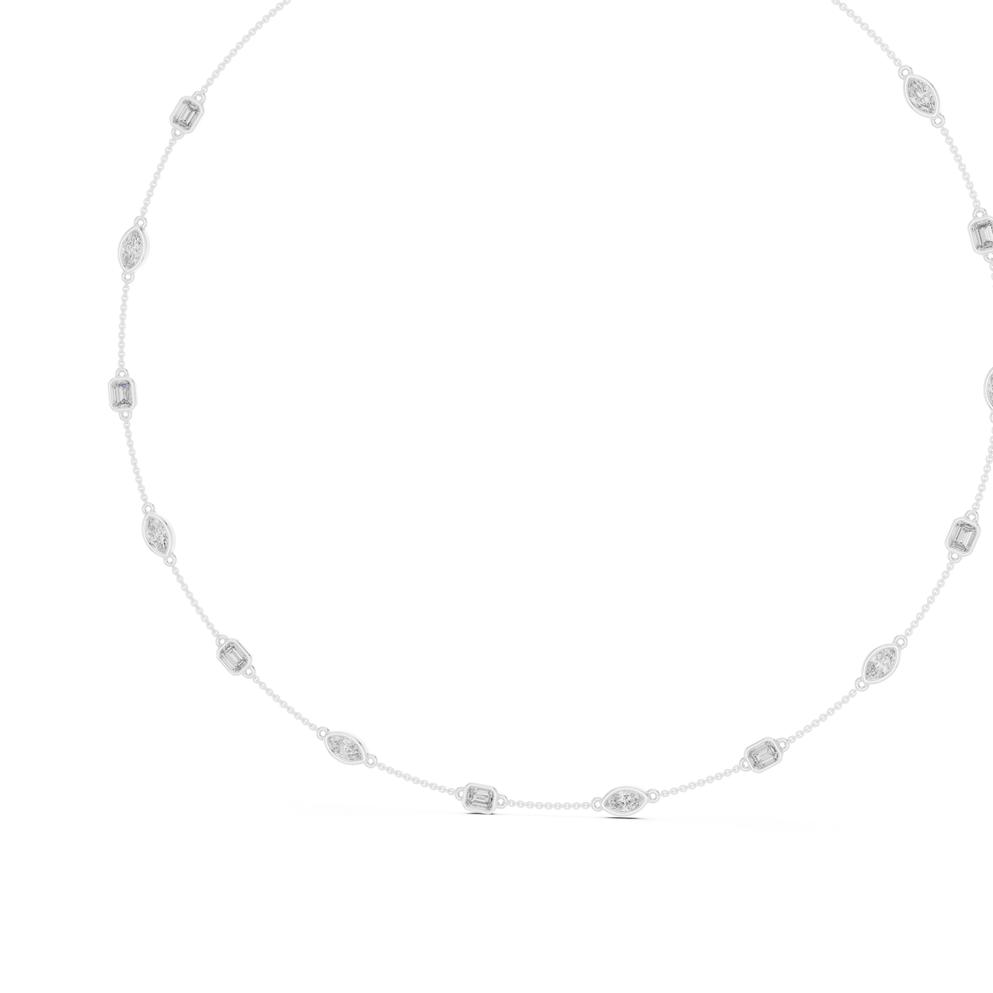 Regalia Station Diamond Necklace | Sculpted Floating Diamond Links | Luxury Modern Heirloom Jewelry Creation