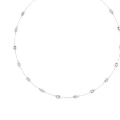 Regalia Station Diamond Necklace | Sculpted Floating Diamond Links | Luxury Modern Heirloom Jewelry Creation