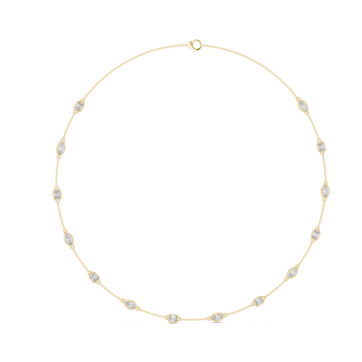 Regalia Station Diamond Necklace | Sculpted Floating Diamond Links | Luxury Modern Heirloom Jewelry Creation