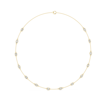 Regalia Station Diamond Necklace | Sculpted Floating Diamond Links | Luxury Modern Heirloom Jewelry Creation