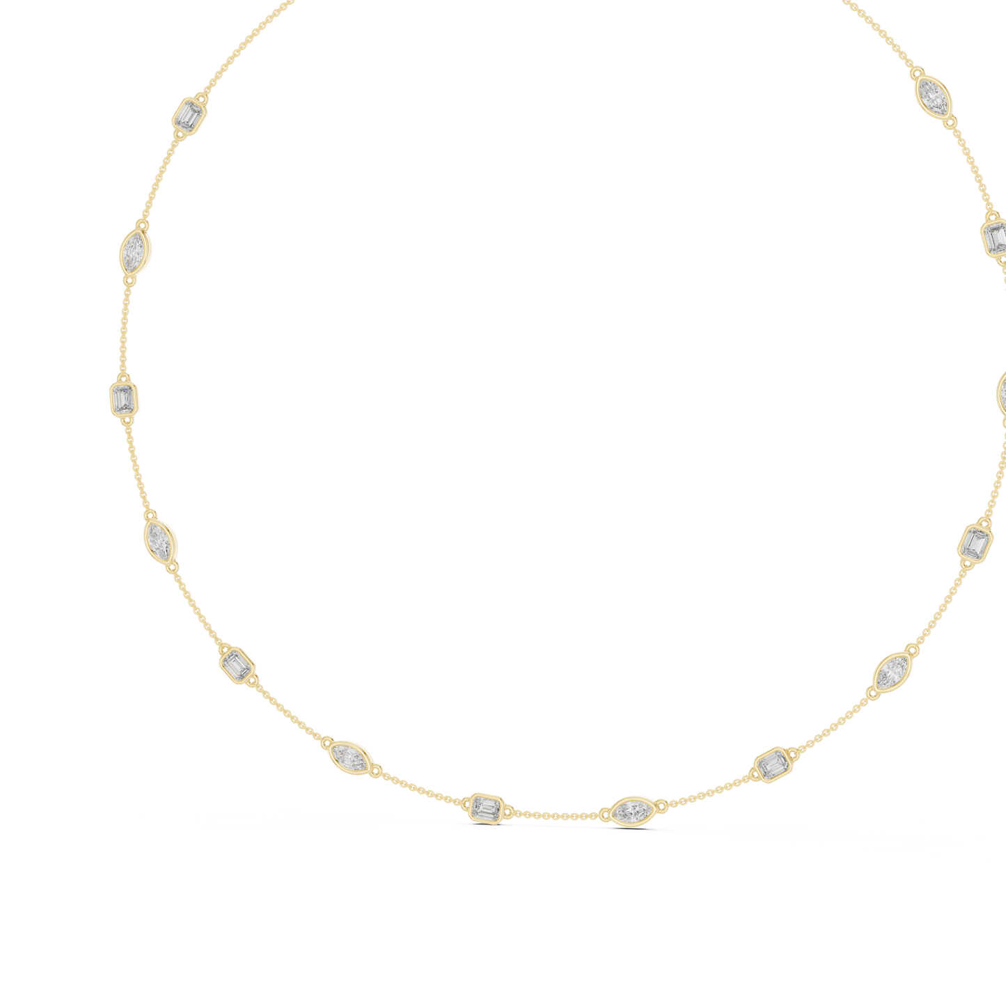 Regalia Station Diamond Necklace | Sculpted Floating Diamond Links | Luxury Modern Heirloom Jewelry Creation