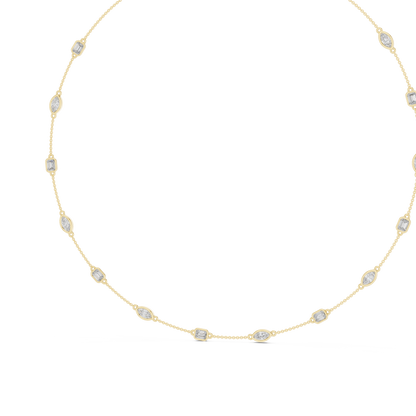 Regalia Station Diamond Necklace | Sculpted Floating Diamond Links | Luxury Modern Heirloom Jewelry Creation