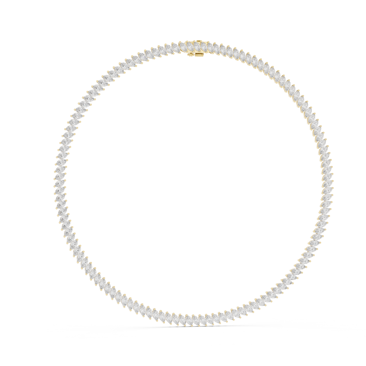 Haute Marquise Diamond Necklace | Yellow Rose White Plated | Couture Heirloom Crafted For Royalty
