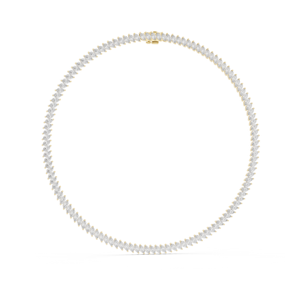 Haute Marquise Diamond Necklace | Yellow Rose White Plated | Couture Heirloom Crafted For Royalty